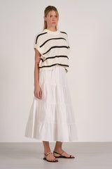 Opal Sweater Dress White White Black Stripe