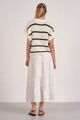 Opal Sweater Dress White White Black Stripe