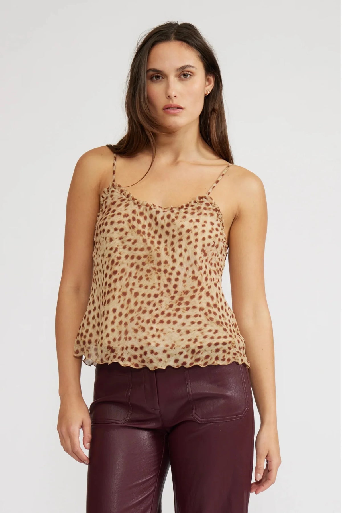 CAMILA CHEETAH RUFFLE TANK