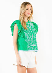 PAIGE RUFFLE SLEEVE TOP