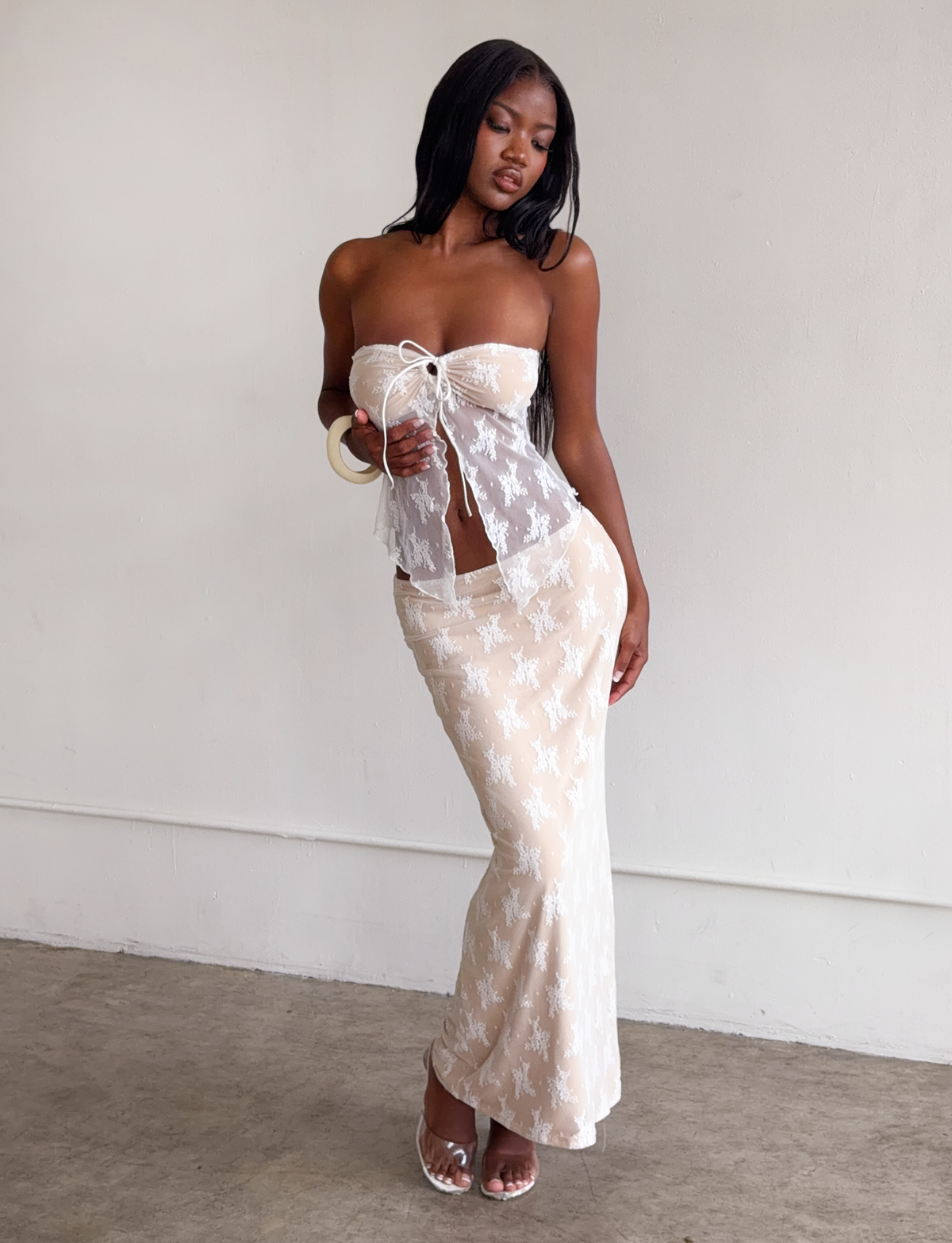 KAROLINA TOP - WHITE : WHITE LACE