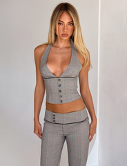 TERESIA TOP - GREY CHECK