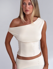 ALYSSA OFF SHOULDER TOP - CREAM