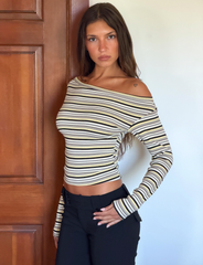 KIERSTEN SCARF TOP - MULTISTRIPE