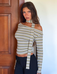 KIERSTEN SCARF TOP - MULTISTRIPE