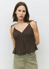 KENDRA CROPPED SLIP-STYLE TOP
