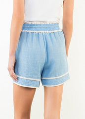 HAILEY PULL-ON BLUE SHORTS