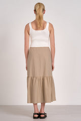 Rhodes Dress Sand White Combo