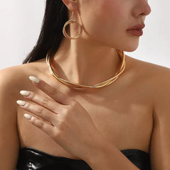 Multi-Layered Earrings and Necklace Jewelry Set