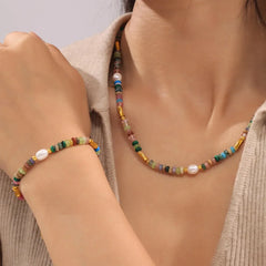 Bohemian Natural Stone Pearl Beaded Jewelry Set
