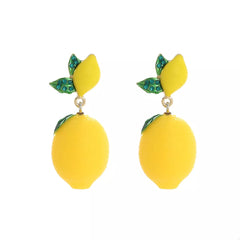 Lemon Fruit Drop Earrings