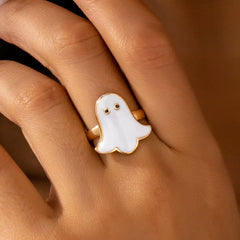 Halloween Ghost 18K Gold-Plated Ring