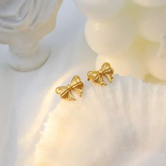 18K Gold-Plated Bow Earrings