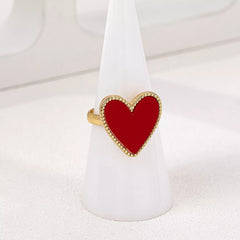 18K Gold-Plated Heart-Shaped Ring