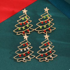 18K Gold-Plated Christmas Tree Earrings