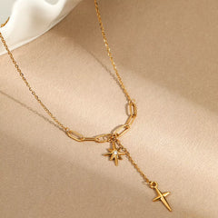 18K Gold-Plated Cross Necklace