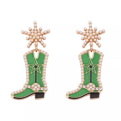 Cowgirl Boot Dangle Earrings