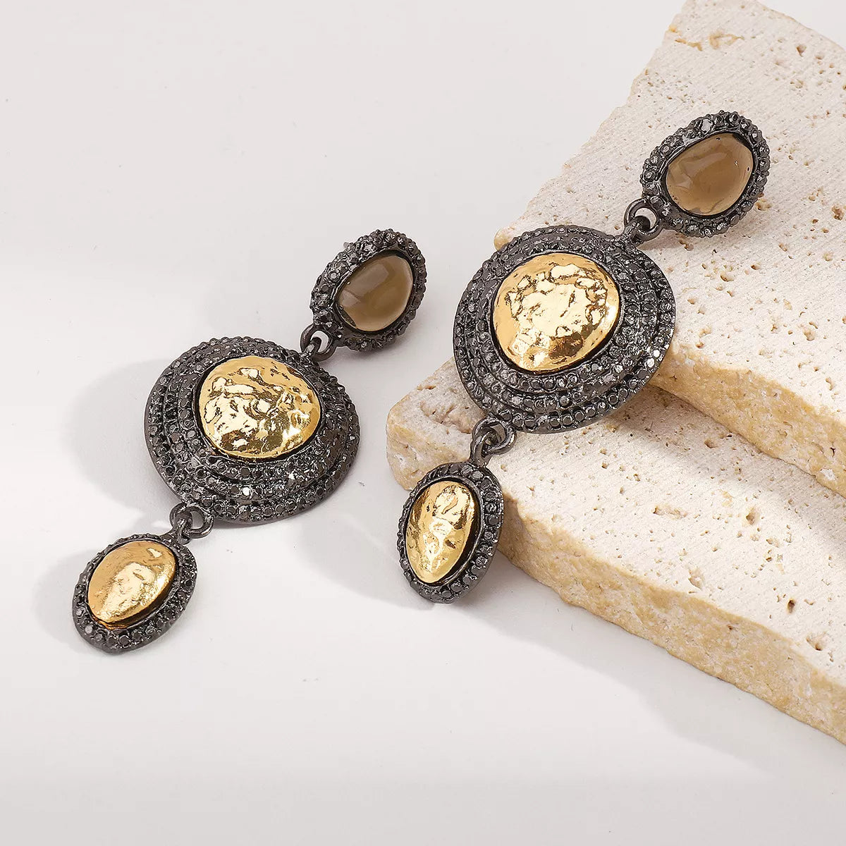 Vintage-Inspired Dangle Earrings with Gold Accents