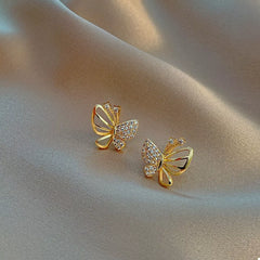 18K Gold-Plated Butterfly Stud Earrings