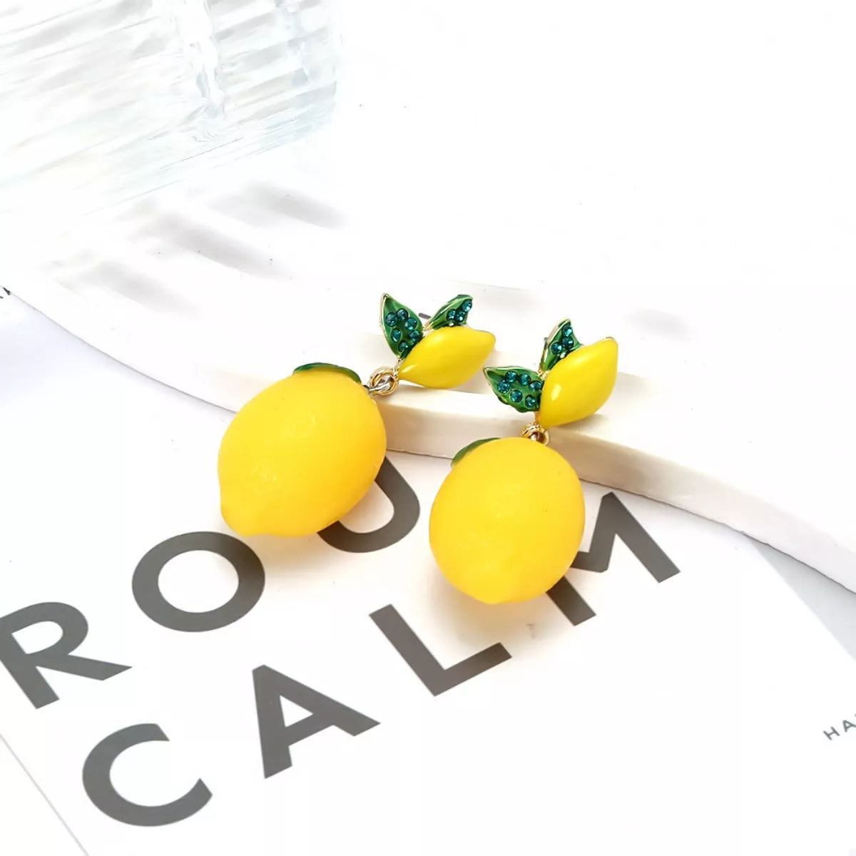 Lemon Fruit Drop Earrings