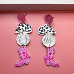 Cowgirl Boots Dangle Earrings