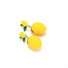 Lemon Fruit Drop Earrings