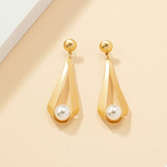 18K Gold-Plated Pearl Drop Earrings