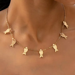 18K Gold-Plated Fish Charm Necklace