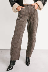 Kelsey Cheetah Seamed Barrel Hidden Jeans (Brown Cheetah)