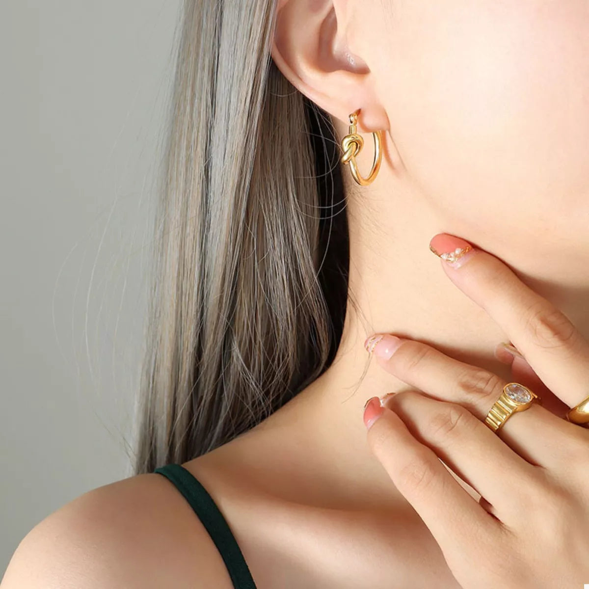 Golden Knot Hoop Earrings