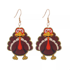 Thanksgiving Turkey Dangle Earrings
