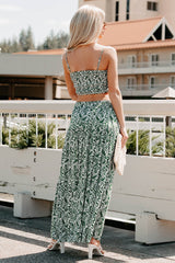 Bouquet Of Bliss Paisley Print Skirt Set (Green)