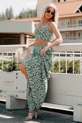 Bouquet Of Bliss Paisley Print Skirt Set (Green)