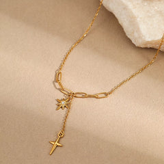 18K Gold-Plated Cross Necklace