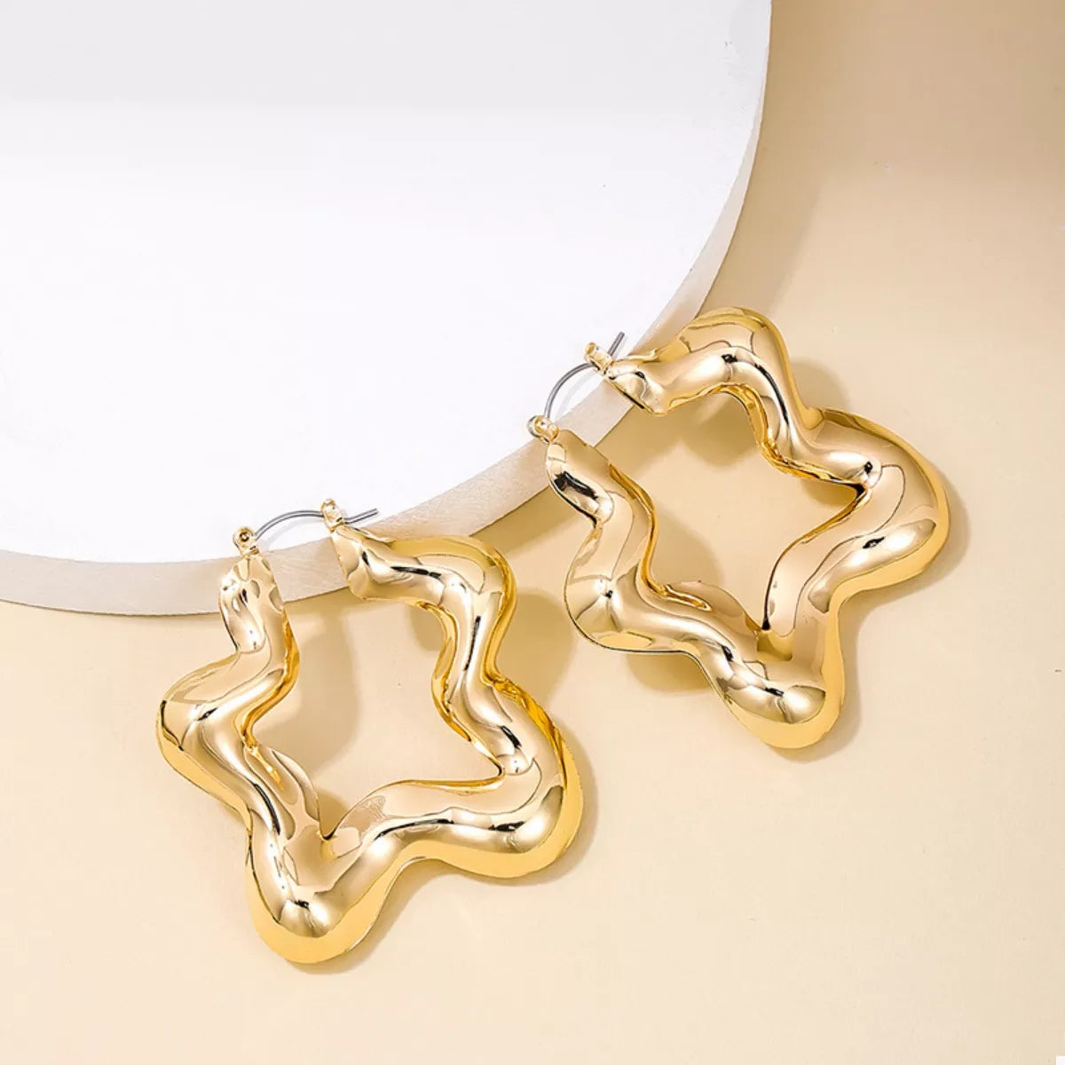 Star Shaped Hoop Earrings