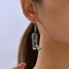 Western Boot Dangle Earrings