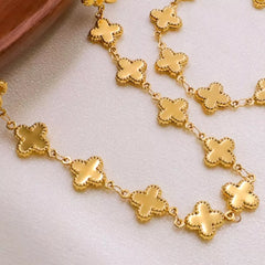 18K Gold-Plated Clover Charm Necklace