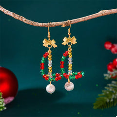 18K Gold-Plated Bead Bow Earrings