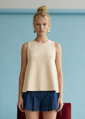 ANNA LINEN SLEEVELESS TOP