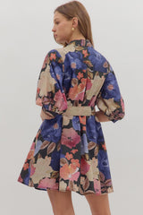 Elowen Floral Puff-Sleeve Mini Dress
