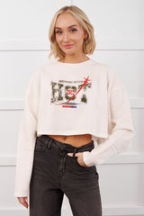 "Hot Speed Champion" Thermal Graphic Top (Ivory)
