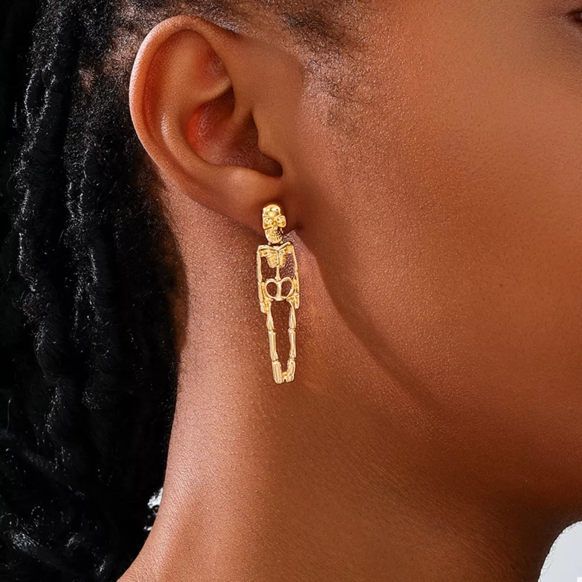 Halloween 18K Gold-Plated Skeleton Earrings