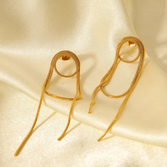18K Gold-Plated Hoop Chain Earrings