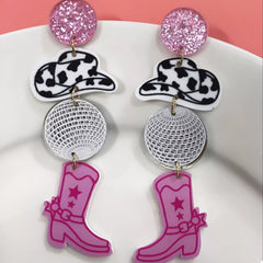 Cowgirl Boots Dangle Earrings