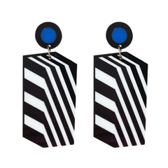 Pre Order:  Big Acrylic Stripe Drop Dangle Earrings