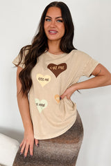 Heartfelt Words Mineral Wash Graphic Tee (Taupe)