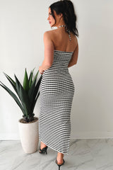 Make Magic Happen Striped Maxi Dress (Black)