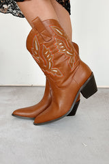 Cowgirl Glory Western Cowboy Boots (Tan)