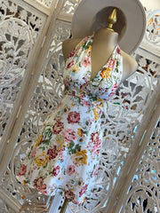 Tie Back Floral V Dress