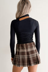 Close To Me Long Sleeve Cut-Out Top (Dark Navy)